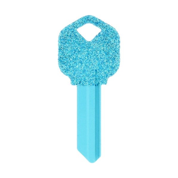 Hillman HILLMAN DIVA Blue Glitter House/Office Universal Key Blank KW1 Single 89945 - main